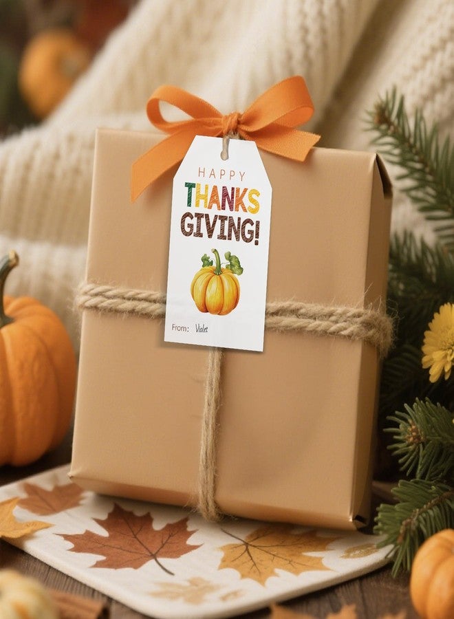 جيجاكرافت بطاقات هدايا عيد الشكر من jijAcraft مع خيط - 50 قطعة، بطاقات هدايا عيد شكر سعيد، 3.3 × 2.1 بوصة، بطاقات أسماء على شكل يقطينة خريفية لتغليف هدايا عيد الشكر، وتوزيعات الحفلات، وبطاقات المعايدة، وأكياس الحلوى - Image 4